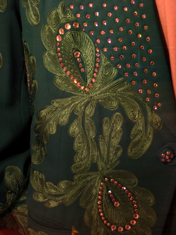 Green suit with sparkles at Buck Owens' Crystal Palace, Bakersfield.